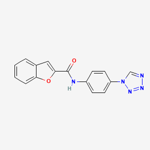 molecular formula C16H11N5O2 B2959727 N-[4-(tetrazol-1-yl)phenyl]-1-benzofuran-2-carboxamide CAS No. 931648-73-6