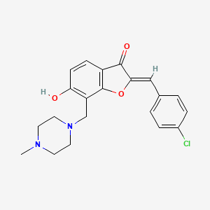 molecular formula C21H21ClN2O3 B2959738 (Z)-2-(4-氯苄叉基)-6-羟基-7-((4-甲基哌嗪-1-基)甲基)苯并呋喃-3(2H)-酮 CAS No. 869078-27-3