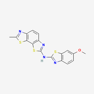 molecular formula C17H12N4OS3 B2959744 N-(6-methoxy-1,3-benzothiazol-2-yl)-11-methyl-3,12-dithia-5,10-diazatricyclo[7.3.0.0^{2,6}]dodeca-1(9),2(6),4,7,10-pentaen-4-amine CAS No. 862975-49-3