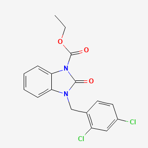 molecular formula C17H14Cl2N2O3 B2959745 ethyl 3-(2,4-dichlorobenzyl)-2-oxo-2,3-dihydro-1H-1,3-benzimidazole-1-carboxylate CAS No. 339013-43-3