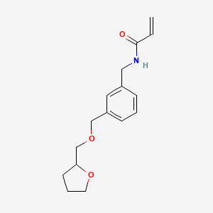 molecular formula C16H21NO3 B2959747 N-[[3-(Oxolan-2-ylmethoxymethyl)phenyl]methyl]prop-2-enamide CAS No. 2411278-37-8