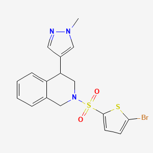 2-((5-bromothiophen-2-yl)sulfonyl)-4-(1-methyl-1H-pyrazol-4-yl)-1,2,3,4-tetrahydroisoquinoline