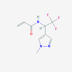molecular formula C9H10F3N3O B2959758 N-[2,2,2-trifluoro-1-(1-methyl-1H-pyrazol-4-yl)ethyl]prop-2-enamide CAS No. 2094283-28-8