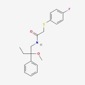 molecular formula C19H22FNO2S B2959759 2-((4-fluorophenyl)thio)-N-(2-methoxy-2-phenylbutyl)acetamide CAS No. 1796951-34-2