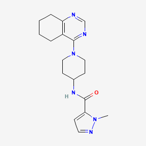 molecular formula C18H24N6O B2959760 1-甲基-N-(1-(5,6,7,8-四氢喹唑啉-4-基)哌啶-4-基)-1H-吡唑-5-甲酰胺 CAS No. 2034258-46-1