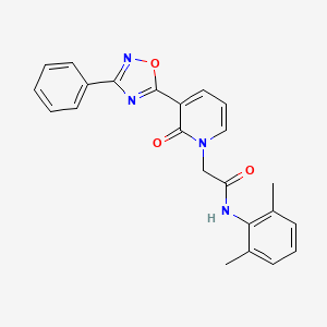 molecular formula C23H20N4O3 B2959768 N-(2,6-dimethylphenyl)-2-[2-oxo-3-(3-phenyl-1,2,4-oxadiazol-5-yl)pyridin-1(2H)-yl]acetamide CAS No. 1105200-55-2