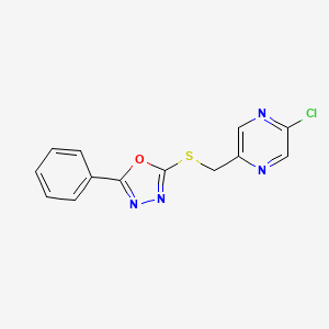 2-Chloro-5-{[(5-phenyl-1,3,4-oxadiazol-2-yl)sulfanyl]methyl}pyrazine