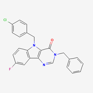 molecular formula C24H17ClFN3O B2959779 3-苄基-5-(4-氯苄基)-8-氟-3H-嘧啶并[5,4-b]吲哚-4(5H)-酮 CAS No. 1189876-08-1
