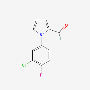 molecular formula C11H7ClFNO B2959782 1-(3-chloro-4-fluorophenyl)-1H-pyrrole-2-carbaldehyde CAS No. 383136-18-3