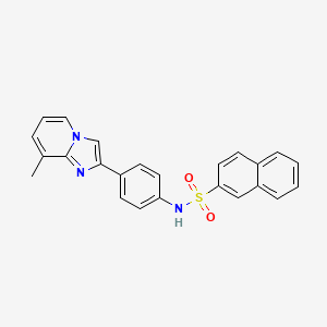 molecular formula C24H19N3O2S B2959783 N-(4-(8-methylimidazo[1,2-a]pyridin-2-yl)phenyl)naphthalene-2-sulfonamide CAS No. 724737-83-1