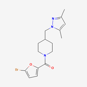 molecular formula C16H20BrN3O2 B2959806 (5-bromofuran-2-yl)(4-((3,5-dimethyl-1H-pyrazol-1-yl)methyl)piperidin-1-yl)methanone CAS No. 1286696-45-4