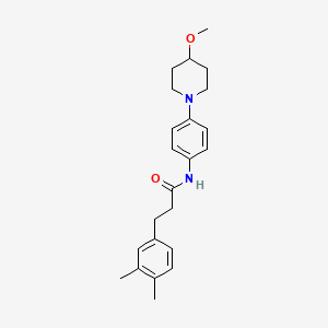 molecular formula C23H30N2O2 B2959811 3-(3,4-dimethylphenyl)-N-(4-(4-methoxypiperidin-1-yl)phenyl)propanamide CAS No. 1448123-09-8