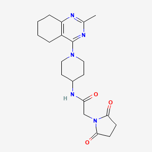 molecular formula C20H27N5O3 B2959814 2-(2,5-dioxopyrrolidin-1-yl)-N-(1-(2-methyl-5,6,7,8-tetrahydroquinazolin-4-yl)piperidin-4-yl)acetamide CAS No. 2034411-26-0