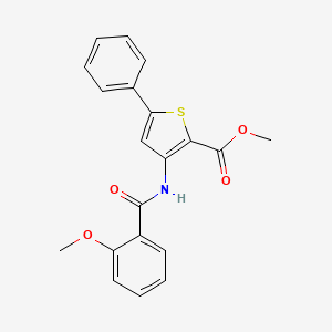 molecular formula C20H17NO4S B2959815 3-(2-甲氧基苯甲酰胺基)-5-苯基噻吩-2-甲酸甲酯 CAS No. 406924-46-7