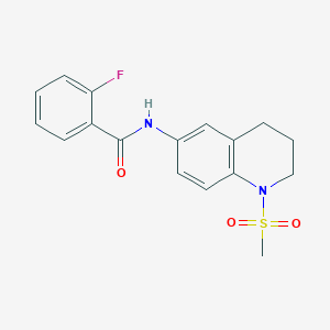 molecular formula C17H17FN2O3S B2959817 2-fluoro-N-(1-methylsulfonyl-3,4-dihydro-2H-quinolin-6-yl)benzamide CAS No. 941882-64-0