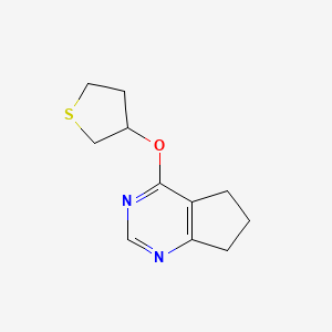 molecular formula C11H14N2OS B2959821 4-(thiolan-3-yloxy)-5H,6H,7H-cyclopenta[d]pyrimidine CAS No. 2189434-03-3