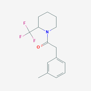 molecular formula C15H18F3NO B2959823 2-(间甲苯基)-1-(2-(三氟甲基)哌啶-1-基)乙酮 CAS No. 1903654-93-2