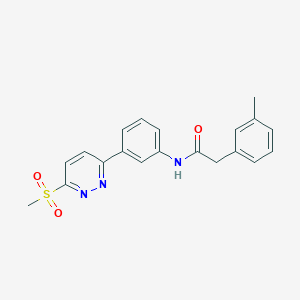 molecular formula C20H19N3O3S B2959833 N-(3-(6-(methylsulfonyl)pyridazin-3-yl)phenyl)-2-(m-tolyl)acetamide CAS No. 897614-29-8