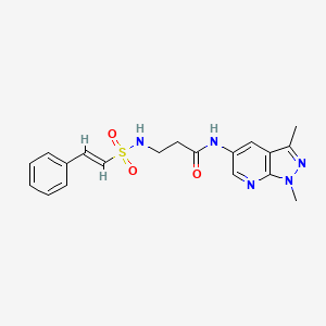 molecular formula C19H21N5O3S B2959834 N-(1,3-dimethylpyrazolo[3,4-b]pyridin-5-yl)-3-[[(E)-2-phenylethenyl]sulfonylamino]propanamide CAS No. 1090920-89-0