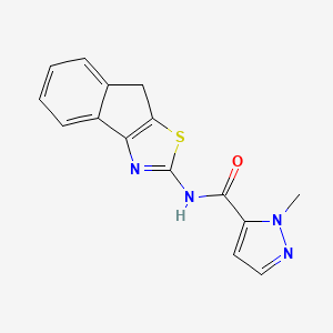molecular formula C15H12N4OS B2959840 N-{8H-indeno[1,2-d][1,3]thiazol-2-yl}-1-methyl-1H-pyrazole-5-carboxamide CAS No. 875120-42-6