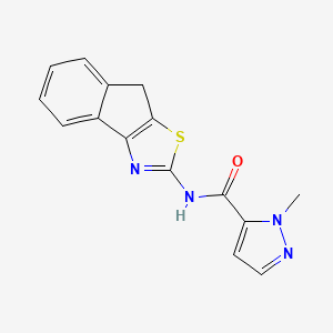 molecular formula C15H12N4OS B2959840 N-(8H-indeno[1,2-d]thiazol-2-yl)-1-methyl-1H-pyrazole-5-carboxamide CAS No. 875120-42-6