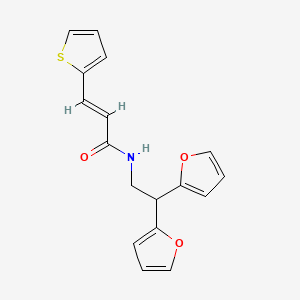 (E)-N-(2,2-di(furan-2-yl)ethyl)-3-(thiophen-2-yl)acrylamide