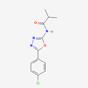molecular formula C12H12ClN3O2 B2959845 N-[5-(4-chlorophenyl)-1,3,4-oxadiazol-2-yl]-2-methylpropanamide CAS No. 865287-19-0