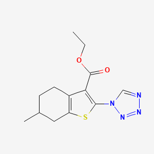 molecular formula C13H16N4O2S B2959846 ethyl 6-methyl-2-(1H-tetrazol-1-yl)-4,5,6,7-tetrahydrobenzo[b]thiophene-3-carboxylate CAS No. 1008787-95-8