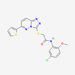 molecular formula C18H14ClN5O2S2 B2959847 N-(5-chloro-2-methoxyphenyl)-2-{[6-(thiophen-2-yl)-[1,2,4]triazolo[4,3-b]pyridazin-3-yl]sulfanyl}acetamide CAS No. 894049-23-1