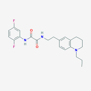molecular formula C22H25F2N3O2 B2959850 N'-(2,5-difluorophenyl)-N-[2-(1-propyl-1,2,3,4-tetrahydroquinolin-6-yl)ethyl]ethanediamide CAS No. 955793-30-3