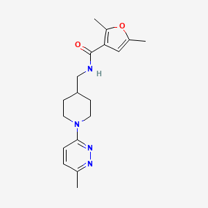 B2959880 2,5-Dimethyl-N-[[1-(6-methylpyridazin-3-yl)piperidin-4-yl]methyl]furan-3-carboxamide CAS No. 1797057-96-5