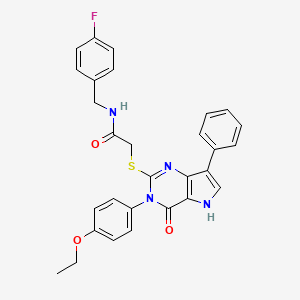 molecular formula C29H25FN4O3S B2959885 2-((3-(4-乙氧基苯基)-4-氧代-7-苯基-4,5-二氢-3H-吡咯并[3,2-d]嘧啶-2-基)硫代)-N-(4-氟苄基)乙酰胺 CAS No. 2034486-00-3