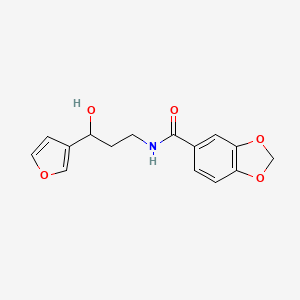 molecular formula C15H15NO5 B2959888 N-(3-(furan-3-yl)-3-hydroxypropyl)benzo[d][1,3]dioxole-5-carboxamide CAS No. 1428380-59-9