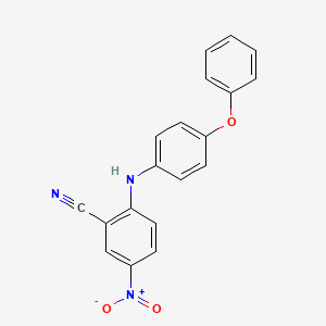 molecular formula C19H13N3O3 B2959891 5-Nitro-2-[(4-phenoxyphenyl)amino]benzonitrile CAS No. 945367-55-5