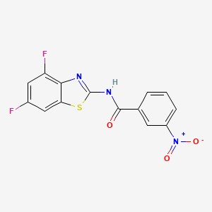 molecular formula C14H7F2N3O3S B2959895 N-(4,6-二氟-1,3-苯并噻唑-2-基)-3-硝基苯甲酰胺 CAS No. 313520-82-0