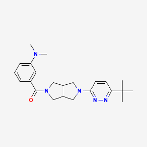 molecular formula C23H31N5O B2959898 [2-(6-Tert-butylpyridazin-3-yl)-1,3,3a,4,6,6a-hexahydropyrrolo[3,4-c]pyrrol-5-yl]-[3-(dimethylamino)phenyl]methanone CAS No. 2415552-01-9