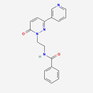 molecular formula C18H16N4O2 B2959901 N-(2-(6-氧代-3-(吡啶-3-基)吡哒嗪-1(6H)-基)乙基)苯甲酰胺 CAS No. 1021062-53-2
