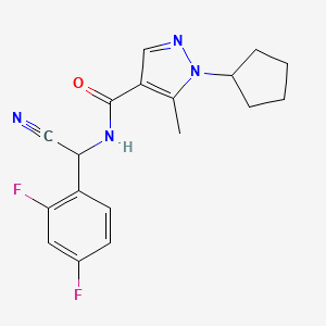 molecular formula C18H18F2N4O B2959902 N-[Cyano-(2,4-difluorophenyl)methyl]-1-cyclopentyl-5-methylpyrazole-4-carboxamide CAS No. 1465406-43-2