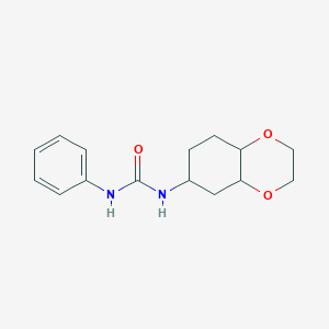 molecular formula C15H20N2O3 B2959904 1-(Octahydrobenzo[b][1,4]dioxin-6-yl)-3-phenylurea CAS No. 1902894-73-8
