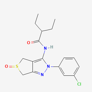 molecular formula C17H20ClN3O2S B2959926 N-[2-(3-chlorophenyl)-5-oxo-2H,4H,6H-5lambda4-thieno[3,4-c]pyrazol-3-yl]-2-ethylbutanamide CAS No. 958587-41-2