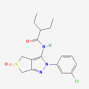 N-[2-(3-chlorophenyl)-5-oxo-4,6-dihydrothieno[3,4-c]pyrazol-3-yl]-2-ethylbutanamide
