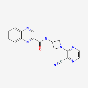 molecular formula C18H15N7O B2959927 N-[1-(3-Cyanopyrazin-2-yl)azetidin-3-yl]-N-methylquinoxaline-2-carboxamide CAS No. 2380079-49-0