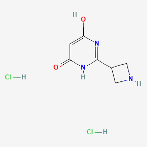 molecular formula C7H11Cl2N3O2 B2959946 2-(Azetidin-3-yl)pyrimidine-4,6-diol dihydrochloride CAS No. 2137852-58-3