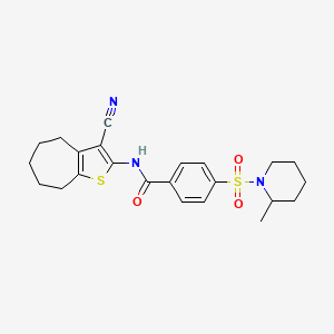 N-(3-cyano-5,6,7,8-tetrahydro-4H-cyclohepta[b]thiophen-2-yl)-4-((2-methylpiperidin-1-yl)sulfonyl)benzamide