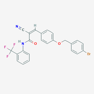 (Z)-3-[4-[(4-Bromophenyl)methoxy]phenyl]-2-cyano-N-[2-(trifluoromethyl)phenyl]prop-2-enamide