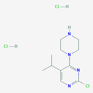 2-Chloro-4-(piperazin-1-yl)-5-(propan-2-yl)pyrimidine dihydrochloride