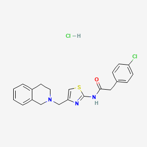 2-(4-chlorophenyl)-N-(4-((3,4-dihydroisoquinolin-2(1H)-yl)methyl)thiazol-2-yl)acetamide hydrochloride