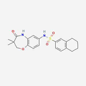 molecular formula C21H24N2O4S B2960021 N-(3,3-dimethyl-4-oxo-2,3,4,5-tetrahydro-1,5-benzoxazepin-7-yl)-5,6,7,8-tetrahydronaphthalene-2-sulfonamide CAS No. 922133-49-1