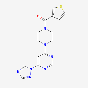 (4-(6-(1H-1,2,4-triazol-1-yl)pyrimidin-4-yl)piperazin-1-yl)(thiophen-3-yl)methanone