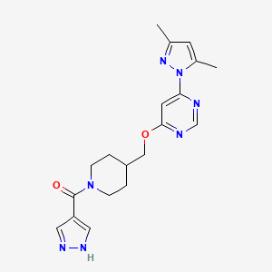 [4-[[6-(3,5-Dimethylpyrazol-1-yl)pyrimidin-4-yl]oxymethyl]piperidin-1-yl]-(1H-pyrazol-4-yl)methanone